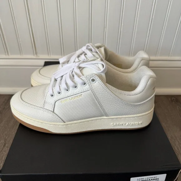 Saint Laurent YSL SL/61 lace-up white leather sneakers EU39.5, US9 - Picture 9 of 13